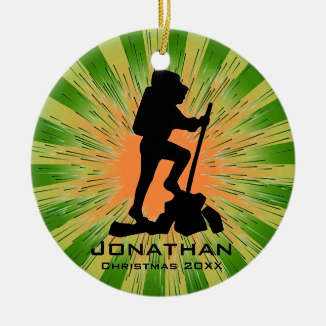 Personalized Hiking Ornament (Front)