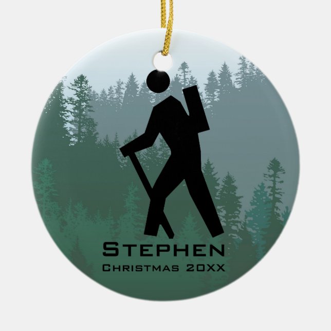 Personalized Hiking Ornament (Front)