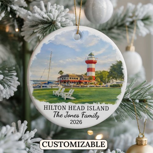 Personalized Hilton Head Island, South Carolina Ceramic Ornament
