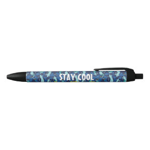 Personalized Hip Navy Blue Penguin Colony Pen