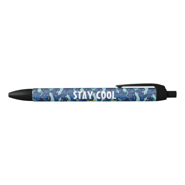 Personalized Hip Navy Blue Penguin Colony Pen (Top)