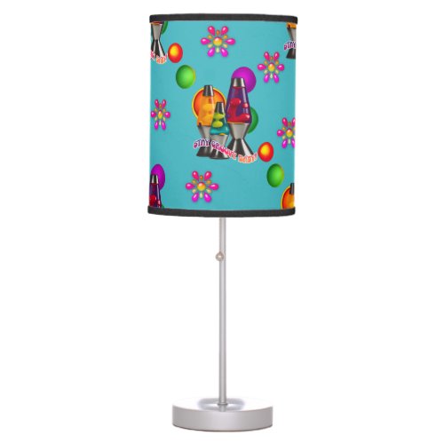 Personalized Hippie Chick Flower Power Groovy  Table Lamp