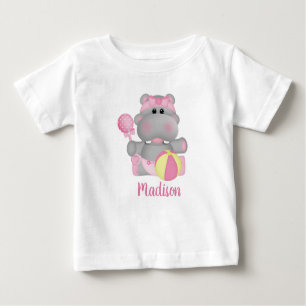 Personalized Hippo with Rattle and Ball T-Shirt