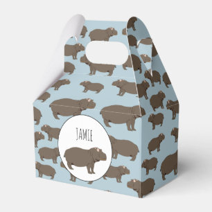Personalized Hippopotamus Hippo Pattern  Favor Boxes