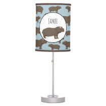 Personalized Hippopotamus Hippo Pattern Table Lamp