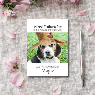 Personalized Hippy Mother's Day Dog Mom Holiday Card
