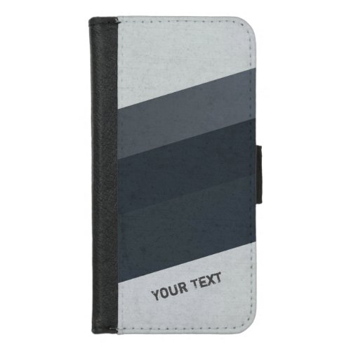 Personalized Hipster Retro Gray Stripes iPhone 87 Wallet Case