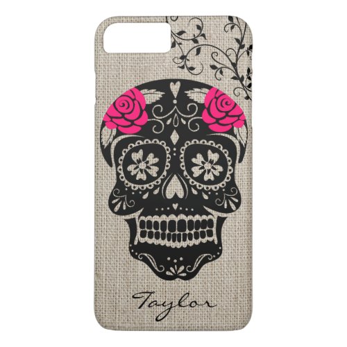 Personalized Hipster Sugar Skull iPhone 8 Plus7 Plus Case