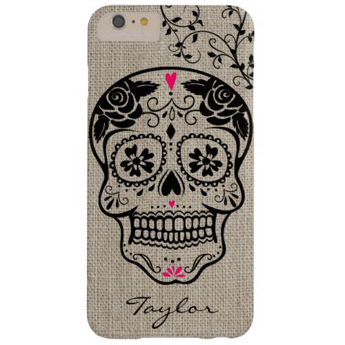 Personalized Hipster Sugar Skull Barely There iPhone 6 Plus Case