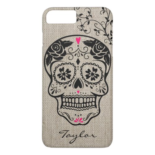 Personalized Hipster Sugar Skull iPhone 8 Plus7 Plus Case