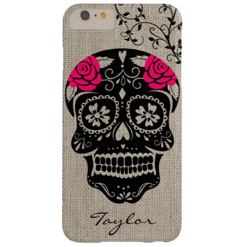Personalized Hipster Sugar Skull Barely There iPhone 6 Plus Case