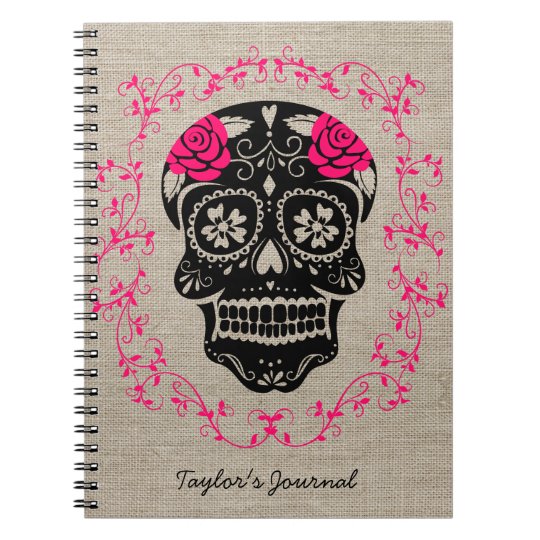 Personalized Hipster Sugar Skull Notebook | Zazzle.com