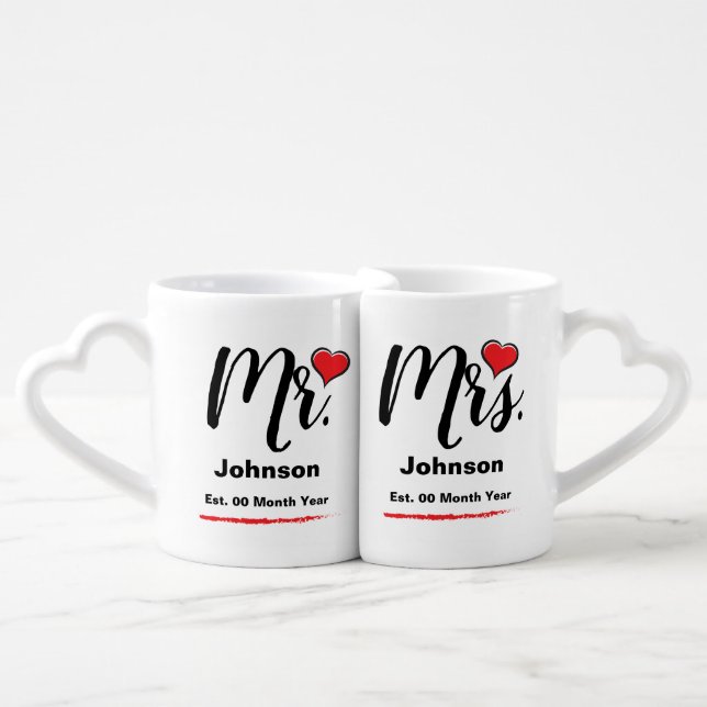 Personalized His and Hers Coffee Mug Set (Front Nesting)