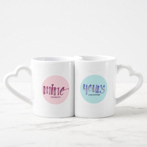 Personalized His and Hers Pastel Coffee Mug Set