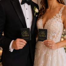 Personalized His & Her Foil Wedding Vow Books