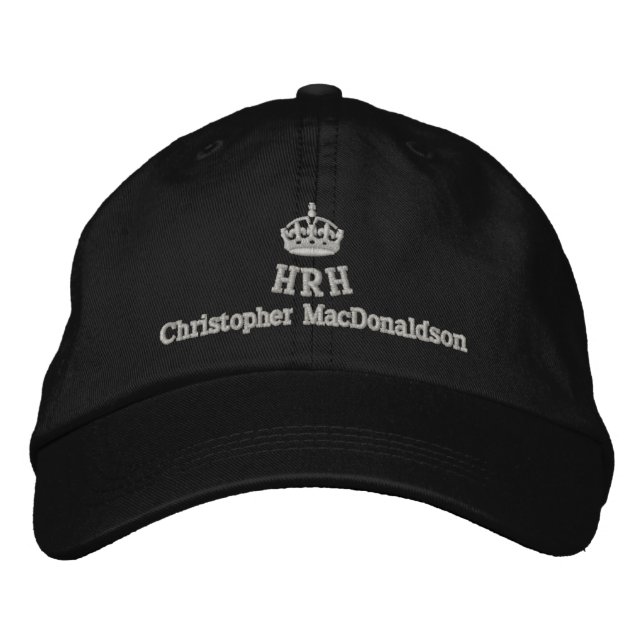 Personalized His Royal Highness Embroidered Baseball Cap (Front)
