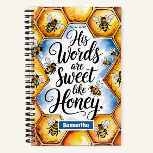 Personalized His Words Are Sweet Christian Journal