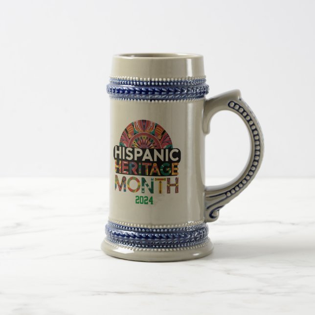 Personalized Hispanic Heritage Month Beer Glasses Stein (Right)