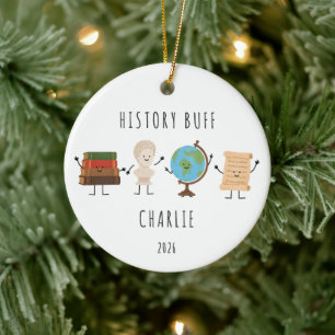 Personalized History Buff Christmas Ornament