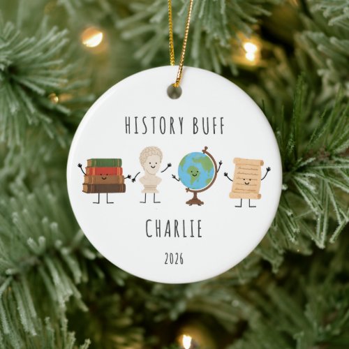 Personalized History Buff Christmas Ornament
