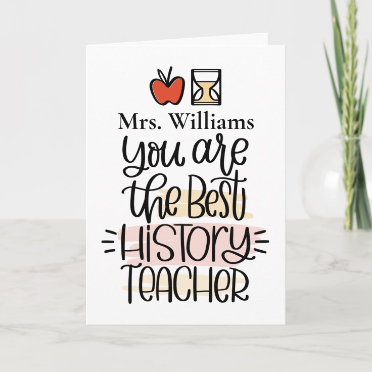 Personalized History Teacher Card. Thank You Card | Zazzle