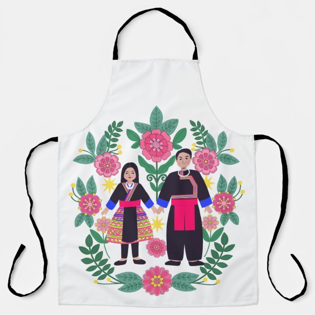 Personalized Hmong leeg couple Apron (Front)