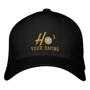 Personalized Ho Ho Ho Snowflake Golden Embroidered Baseball Hat