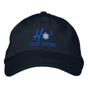 Personalized Ho Ho Ho Snowflake in Blue Embroidered Baseball Hat