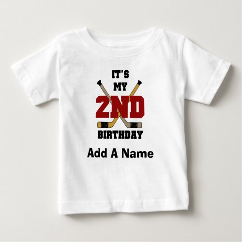 Personalized Hockey 2nd Birthday Tshirt