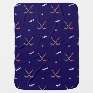 Personalized Hockey Baby Blanket 