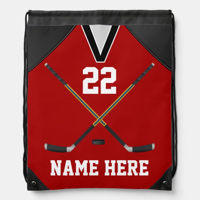 Personalized Hockey Backpacks Your COLORS and TEXT (Front)