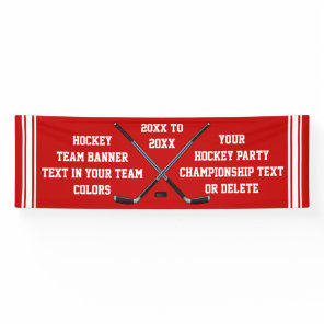 Personalized Hockey Banner, YOUR TEXT and COLORS Banner