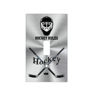 Personalized Hockey Bedroom Light Switch Plate