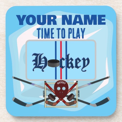 Personalized Hockey Beverage Coaster