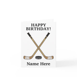 Personalized Hockey Birthday Hockey Sticks Card