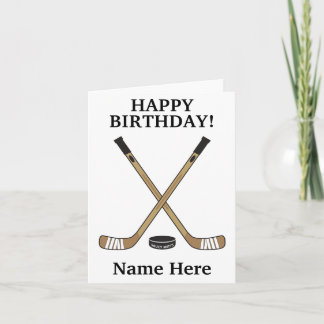 Personalized Hockey Birthday Hockey Sticks Card