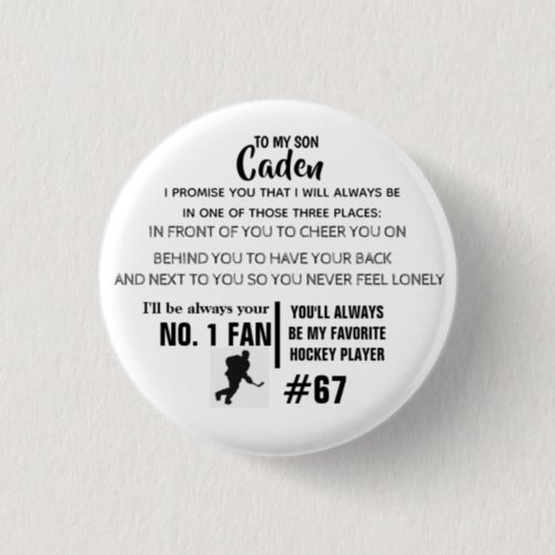 Personalized Hockey Button NO1 FAN