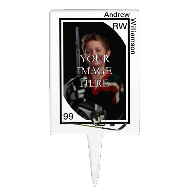 Personalized Hockey Cake Topper (Front)
