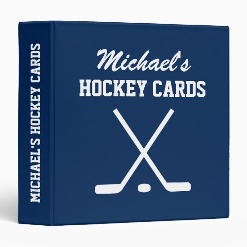 Personalized hockey card binder for collectors