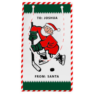 Personalized Hockey Christmas Small Gift Bag