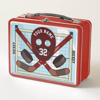 Personalized Hockey Classics On-ice Metal Lunchbox by robertoregan at Zazzle