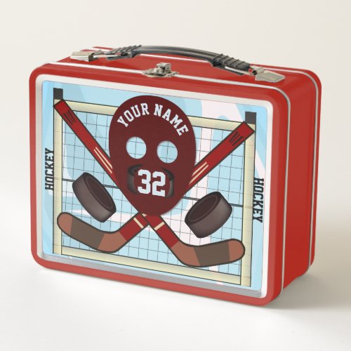 Personalized Hockey Classics On_Ice Metal Lunchbox