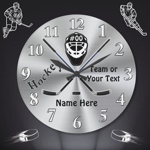 Personalized Hockey Clock Great Hockey Team Gifts Large Clock