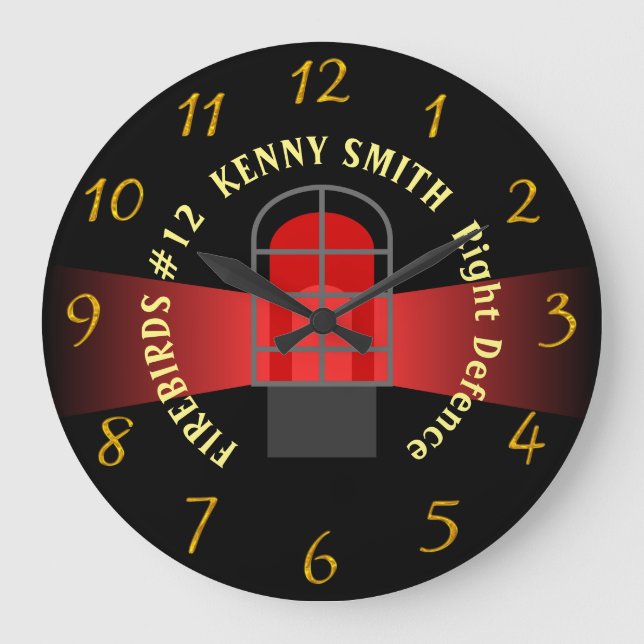 Personalized Hockey clock with YOUR NAME (Front)