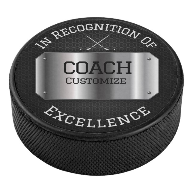 Personalized Hockey Coach Puck (3/4)