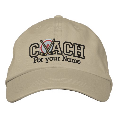 Personalized Hockey Coach with your name Embroidered Baseball Cap