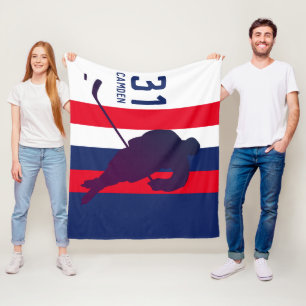 Personalized Hockey Flece Blanket