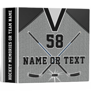 Personalized Hockey Gifts for Players, Your Text 3 Ring Binder