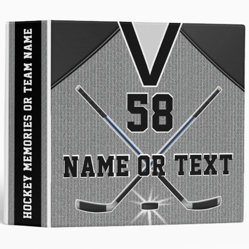 Personalized Hockey Gifts for Players Your Text 3 Ring Binder