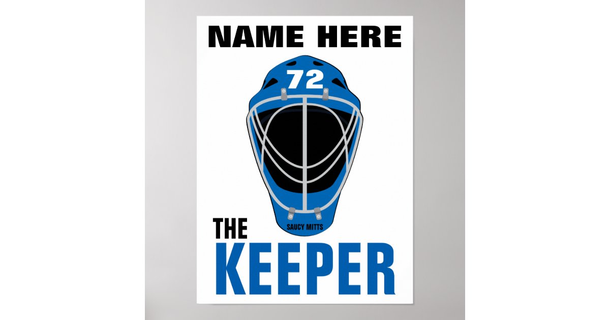 Personalized Hockey Goalie Mask Keeper Name Number Poster Zazzle